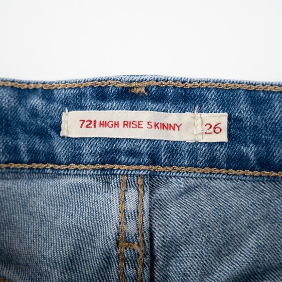 Levi's Premium 721 High Rise Skinny jeans size 26 - Picture 3 of 13